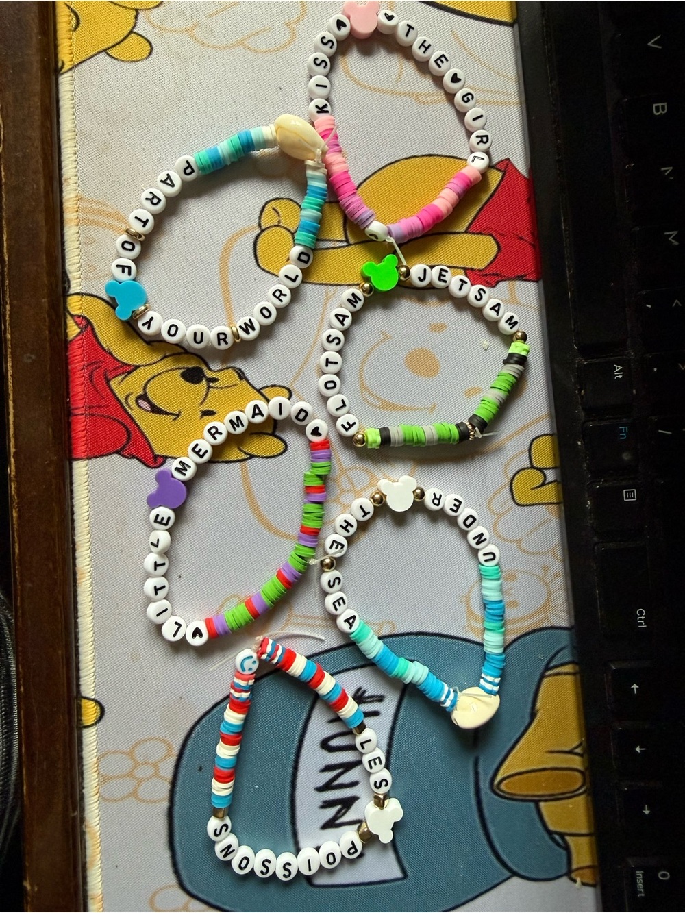 Disney set of 6 Handmade Disney Bracelets Magical Accessories LITTLE MERMAID